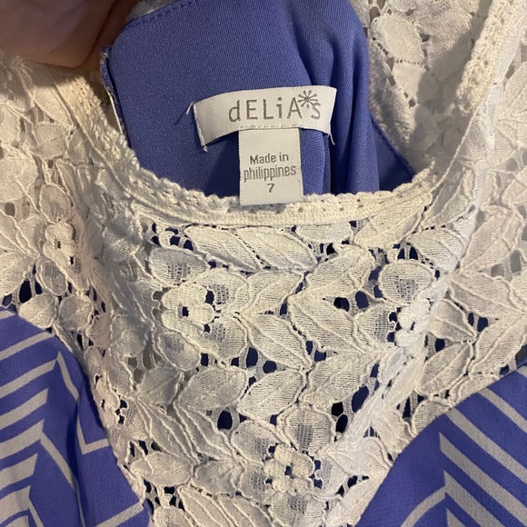 Blue/Lavender Dress with Lace Details - Picture 3 of 4